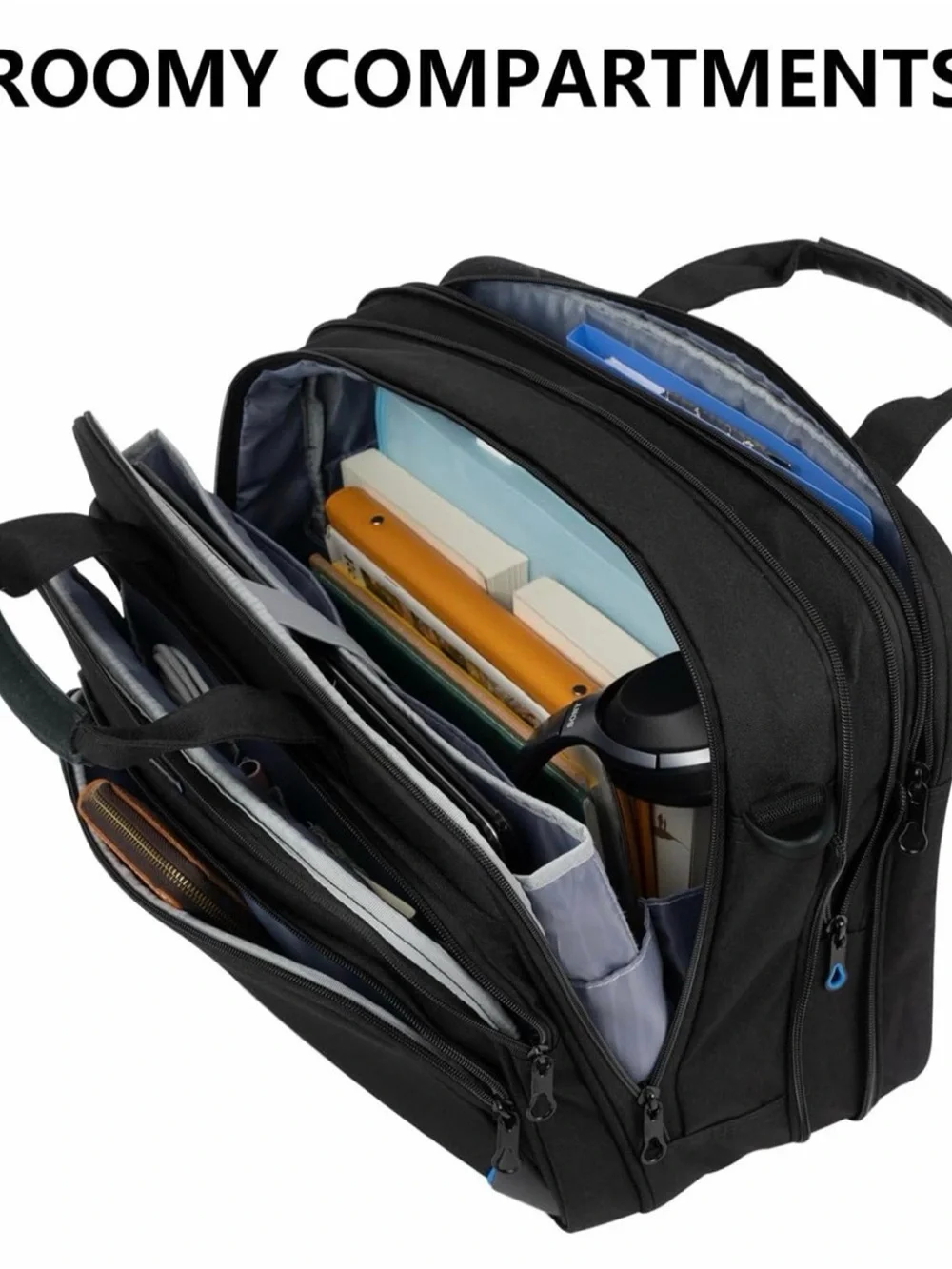 KROSER 17.3” Laptop Briefcase Travel Messenger Bag Black TSA Friendly NWT